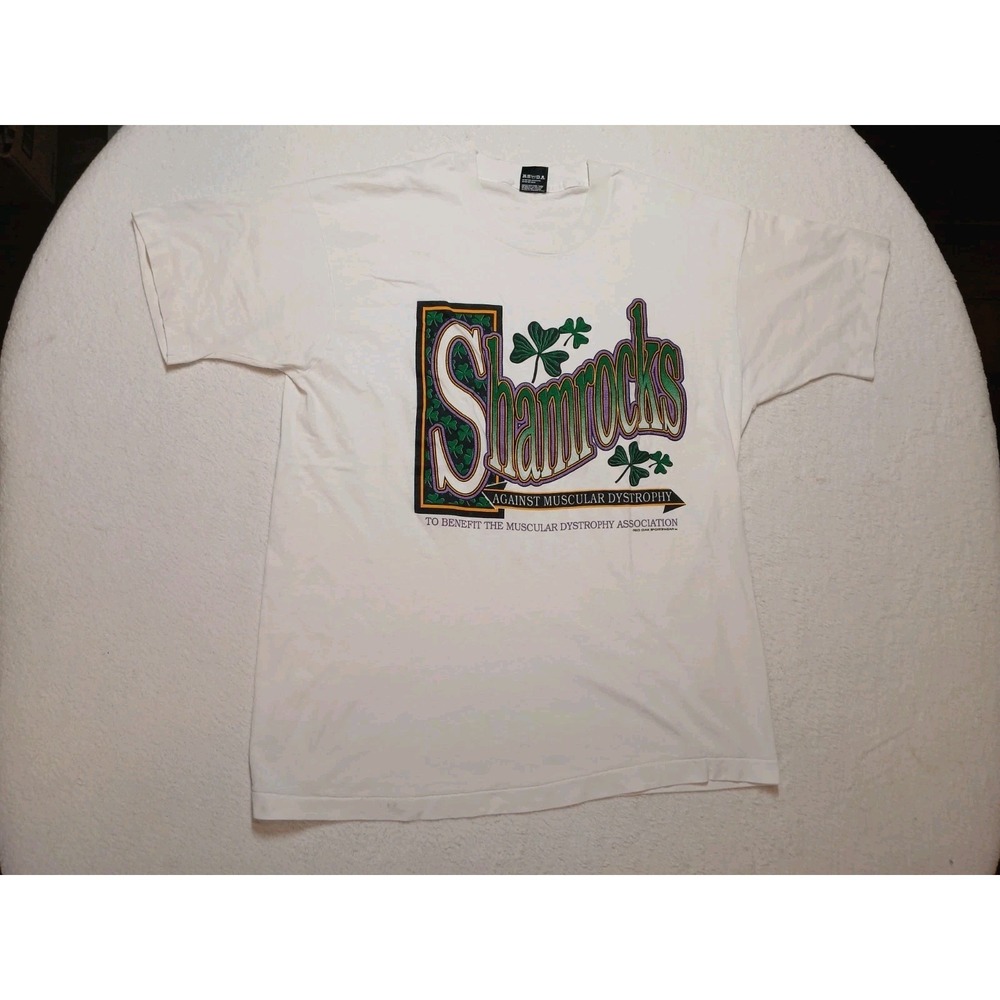 Vintage Shamrocks Against‎ Muscular Dystrophy Shirt XL 90s Single Stitch